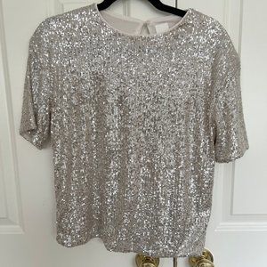 H&M - champagne sequin top - size: S - worn once
